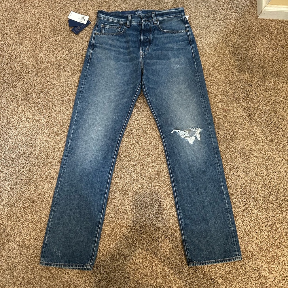 Polo Ralph Lauren Women's Relaxed Straight Blue Jeans